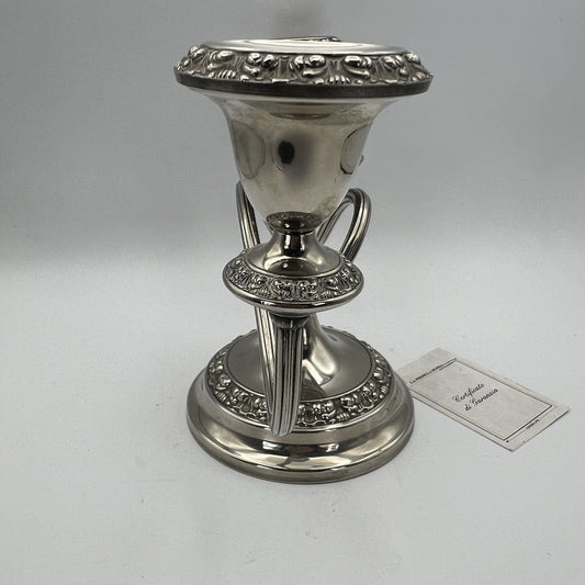 Candelabro antico in argento silver plated candeliere portacandele rocaille Categoria Sheffield & Argento