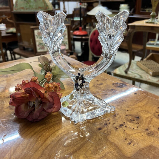 Candelabro Candeliere in cristallo di Bohemia Porta candele Boemia Vintage Categoria Vetri e Cristalli