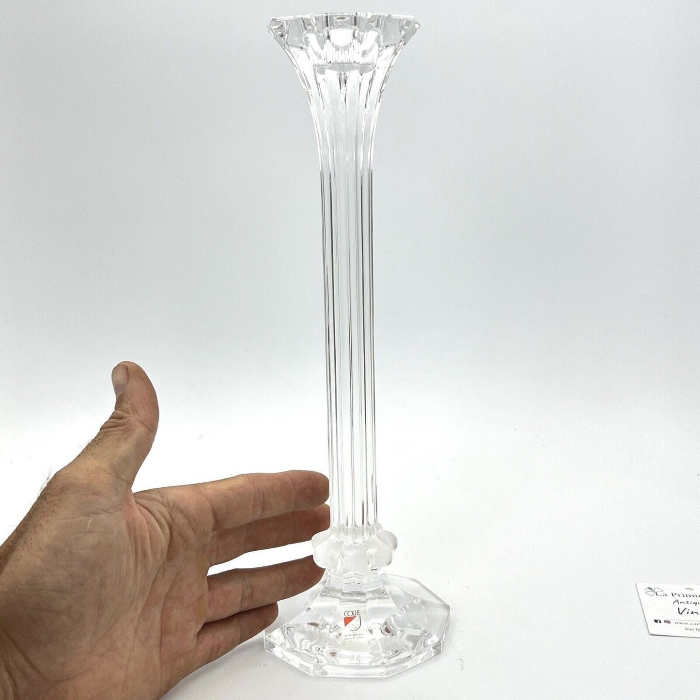 Candeliere in cristallo COLLE porta candela vetro candelabro candela anni '80 Categoria Vetri e Cristalli