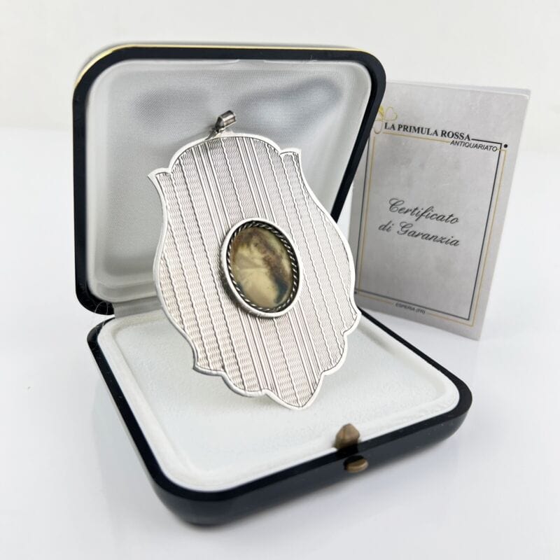 Capoculla in Argento 800 Antico con Madonna Medaglione da culla in miniatura Categoria Oggetti sacri - rosari