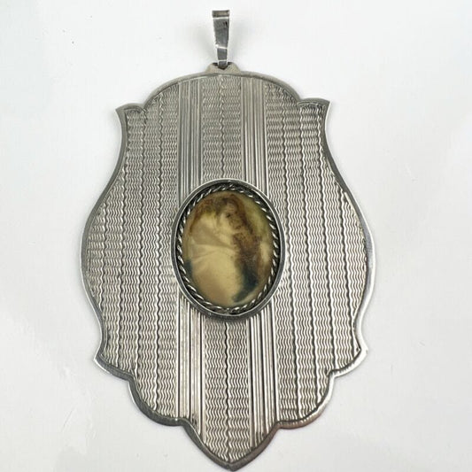 Capoculla in Argento 800 Antico con Madonna Medaglione da culla in miniatura Categoria Oggetti sacri - rosari