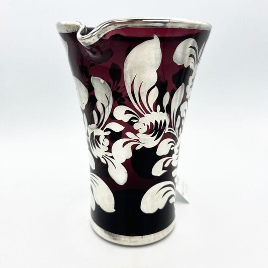 Caraffa Brocca Vaso in vetro di murano soffiato e argento liberty deco italia Categoria Vetri e Cristalli