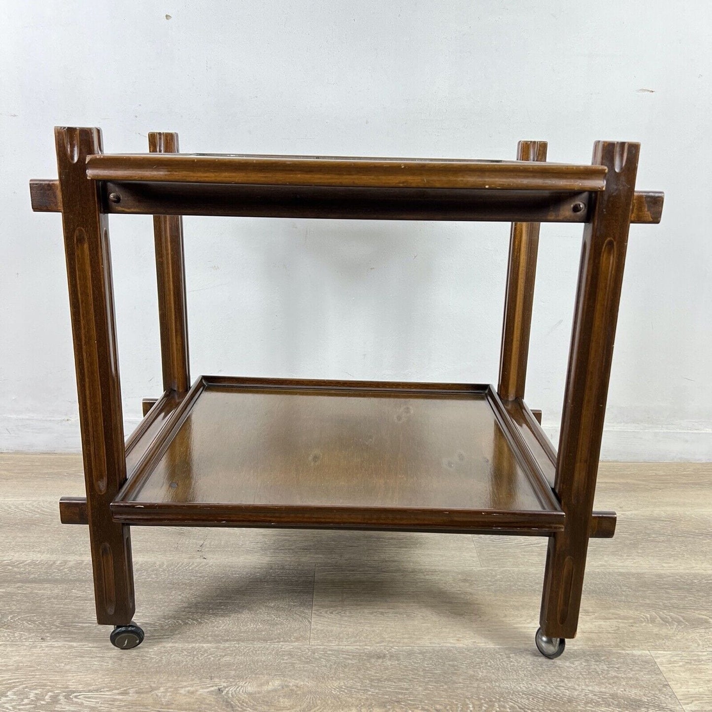 Carrello Bar Antico in Legno Portavivande con rotelle Vintage anni 60 Tavolino Categoria Carrelli