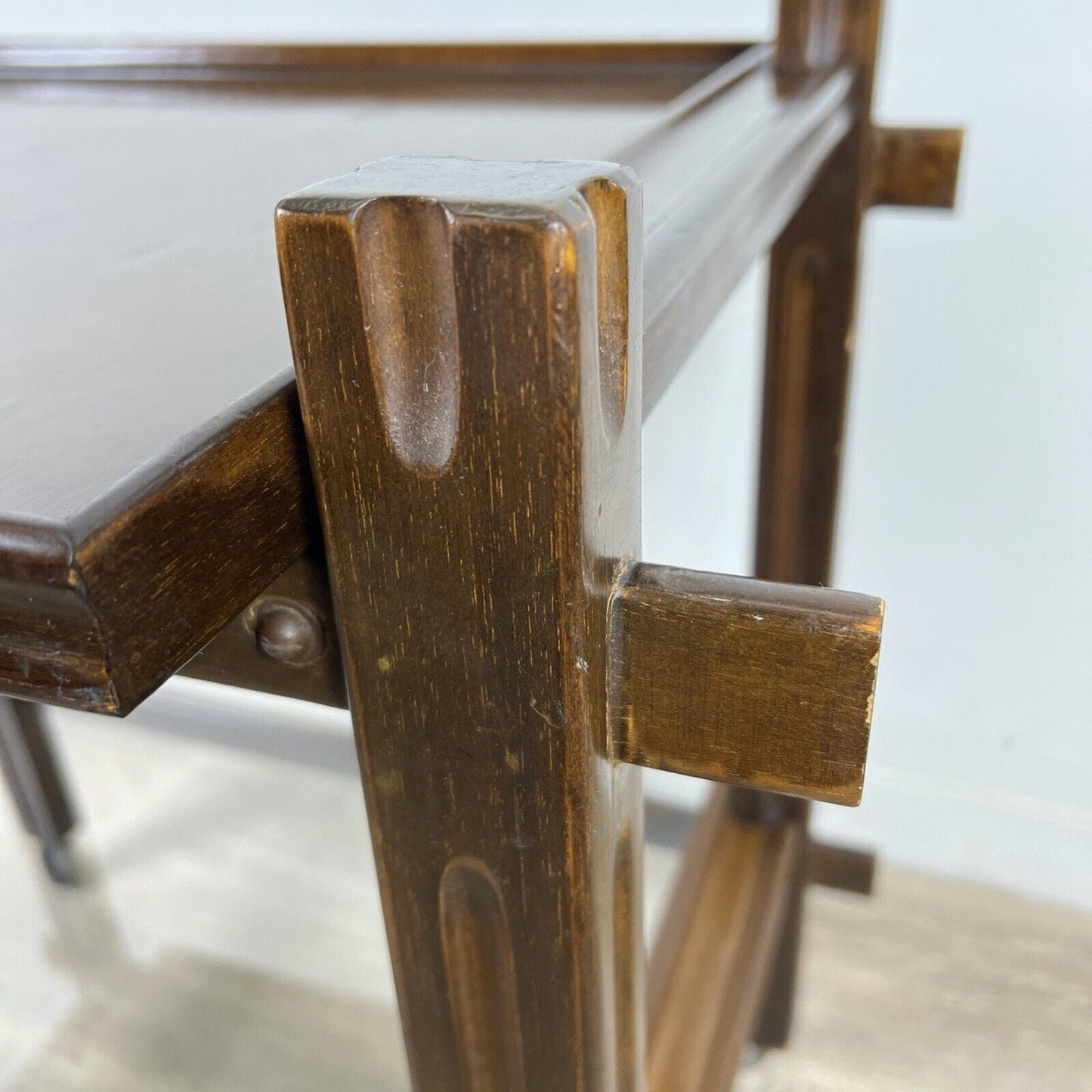 Carrello Bar Antico in Legno Portavivande con rotelle Vintage anni 60 Tavolino Categoria Carrelli