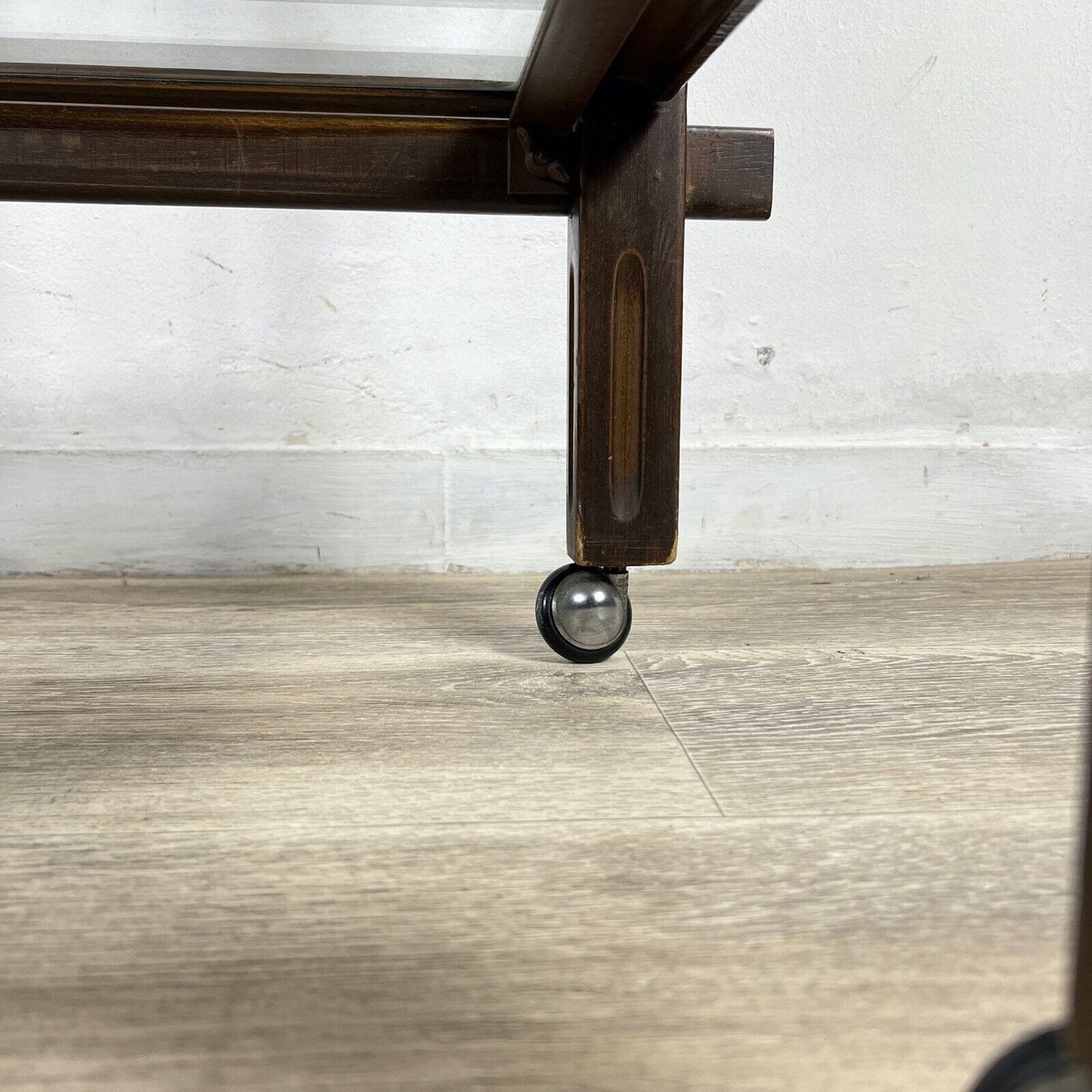Carrello Bar Antico in Legno Portavivande con rotelle Vintage anni 60 Tavolino Categoria Carrelli
