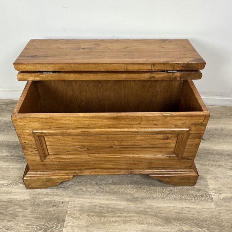 Cassapanca in stile antico Arte Povera legno massello di rovere Baule Panca Categoria Mensole