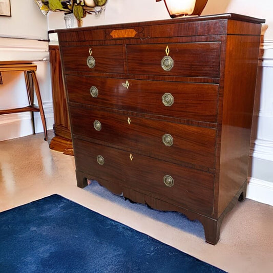 Cassettone antico epoca 800 comò cassettiera inglese Stile Giorgio III in mogano Categoria Arredamento