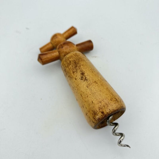 Cavatappi antico da collezione in legno a doppia elica manico tirebouchon 900 Categoria Cavatappi