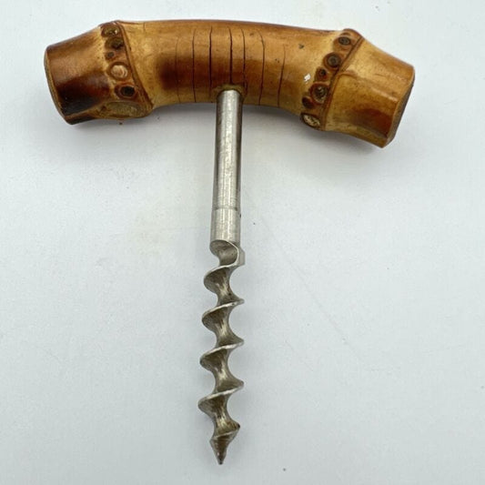 Cavatappi antico da collezione in legno di bambu corkscrew vintage tirebouchon Categoria Cavatappi