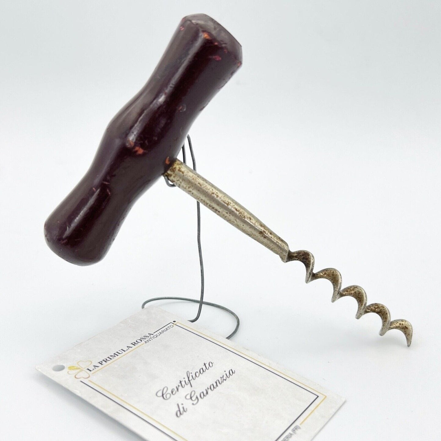Cavatappi antico inglese da collezione d'epoca in legno vintage tirebouchon 900 Categoria Cavatappi