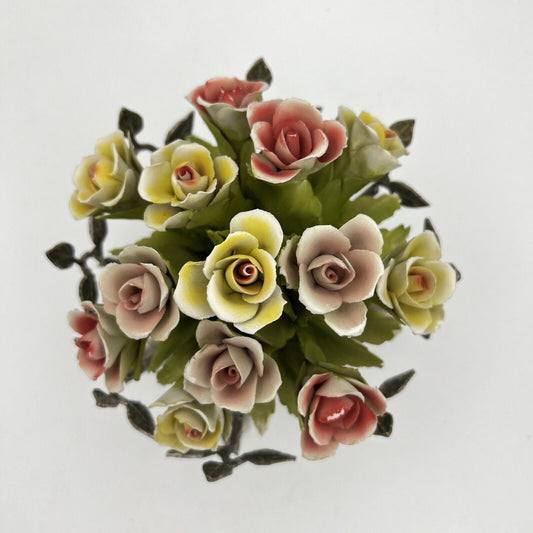 Cespuglio di rose centrotavola composizione in porcellana Capodimonte Vintage Categoria Altro