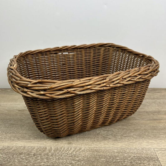 Cesta in Vimini Giunco intrecciato vintage cestino shabby chic country Pic Nic Categoria Vintage