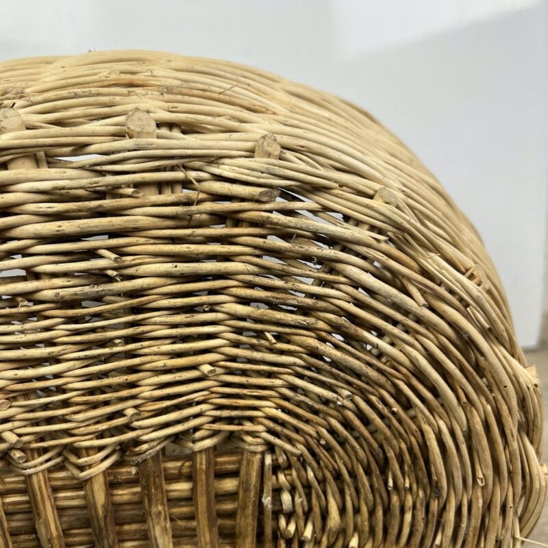 Cesta in Vimini intrecciato portabiancheria vintage con manici cestino shabby Categoria Vintage