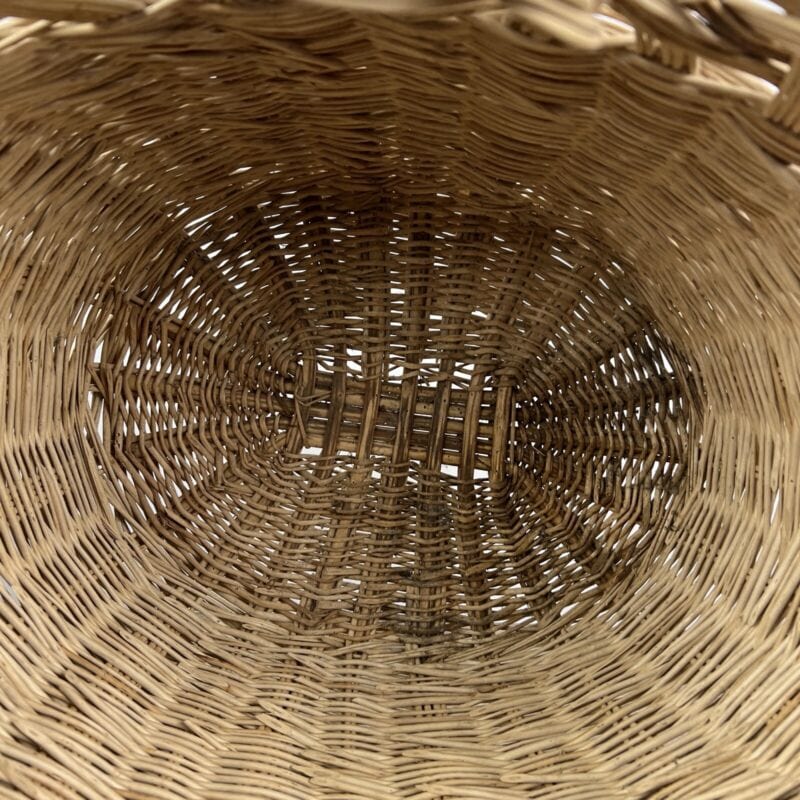Cesta in Vimini intrecciato portabiancheria vintage con manici cestino shabby Categoria Vintage