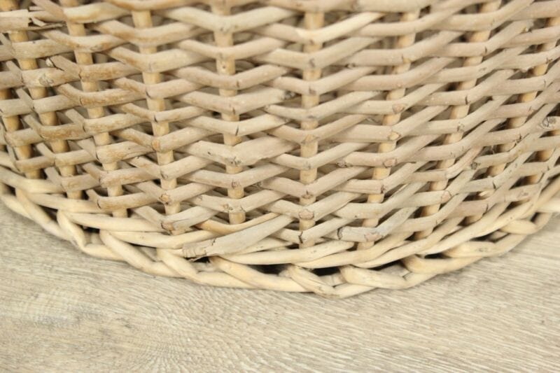 Cesta in Vimini portabiancheria vintage con manici cestino shabby chic rotondo Categoria Vintage