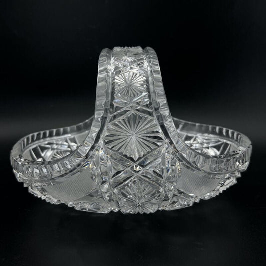 Cestino in cristallo Boemia molato ciotola vintage vetro intagliato fruttiera Categoria Vetri e Cristalli