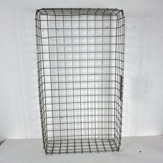 Cesto industriale antico in filo metallico Cestino Anni '70 per stoccaggio Categoria Vari