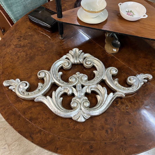 Cimasa antica in legno fregio sovraporta sopra porta intaglio barocco argento Categoria Cimase Fregi Intagli