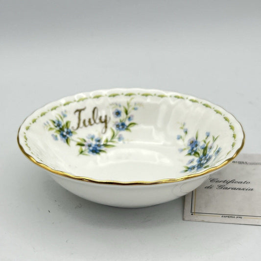 Ciotola ciotolina Coppetta in porcellana Royal Albert con mese LUGLIO 1970 900 Categoria Centrotavola e Ciotole