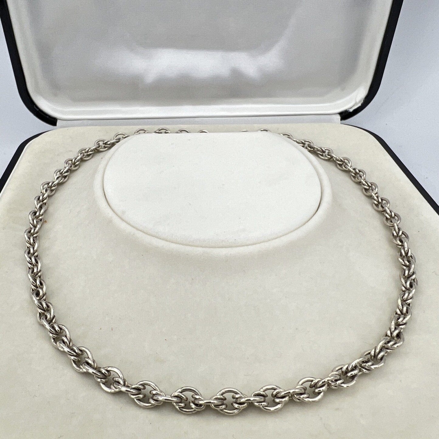 Collana da donna in argento 925 girocollo catena vintage collier a simil torchon Categoria Bigiotteria & Accessori