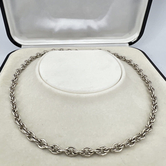 Collana da donna in argento 925 girocollo catena vintage collier a simil torchon Categoria Bigiotteria & Accessori