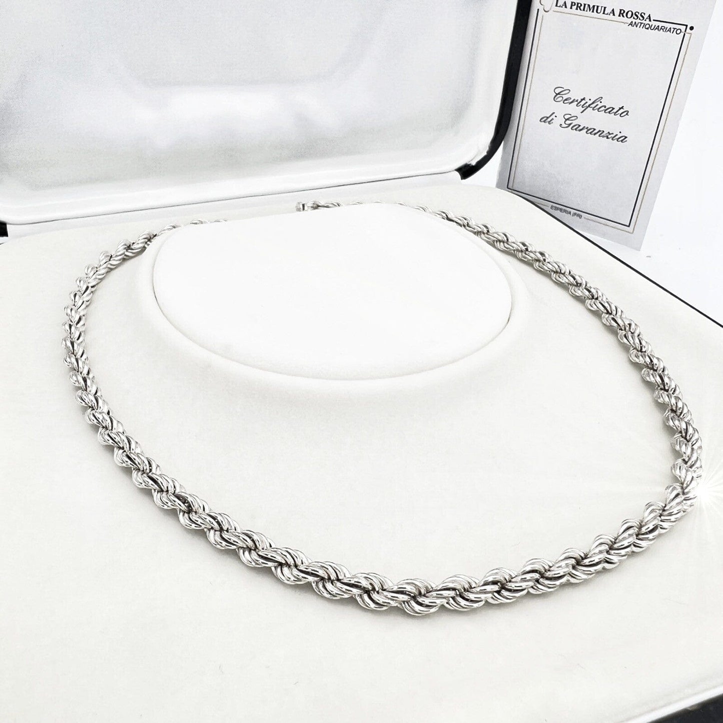 Collana da donna in argento 925 girocollo catena vintage collier a torchon Categoria Bigiotteria & Accessori