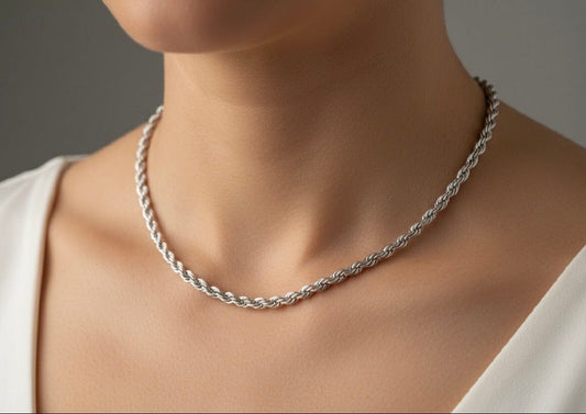Collana da donna in argento Sterling 925 girocollo vintage collier a torchon per Categoria Bigiotteria & Accessori