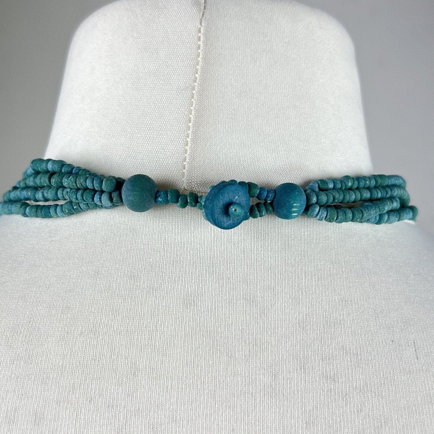 Collana da per donna color turchese Girocollo pendaglio a catena in legno Categoria Bigiotteria & Accessori