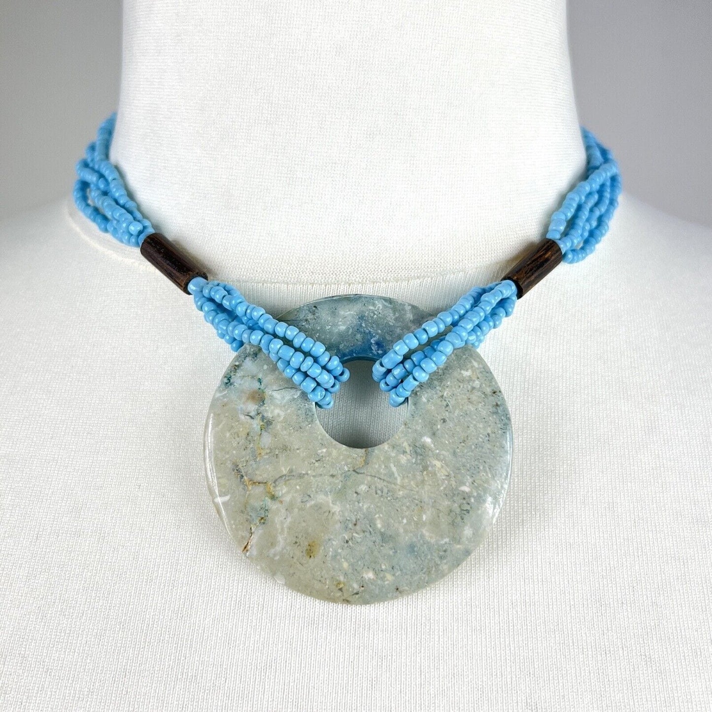 Collana da per donna color turchese Girocollo pendaglio in marmo Stile boho Categoria Bigiotteria & Accessori