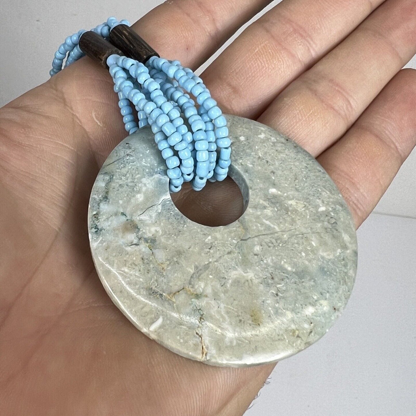 Collana da per donna color turchese Girocollo pendaglio in marmo Stile boho Categoria Bigiotteria & Accessori