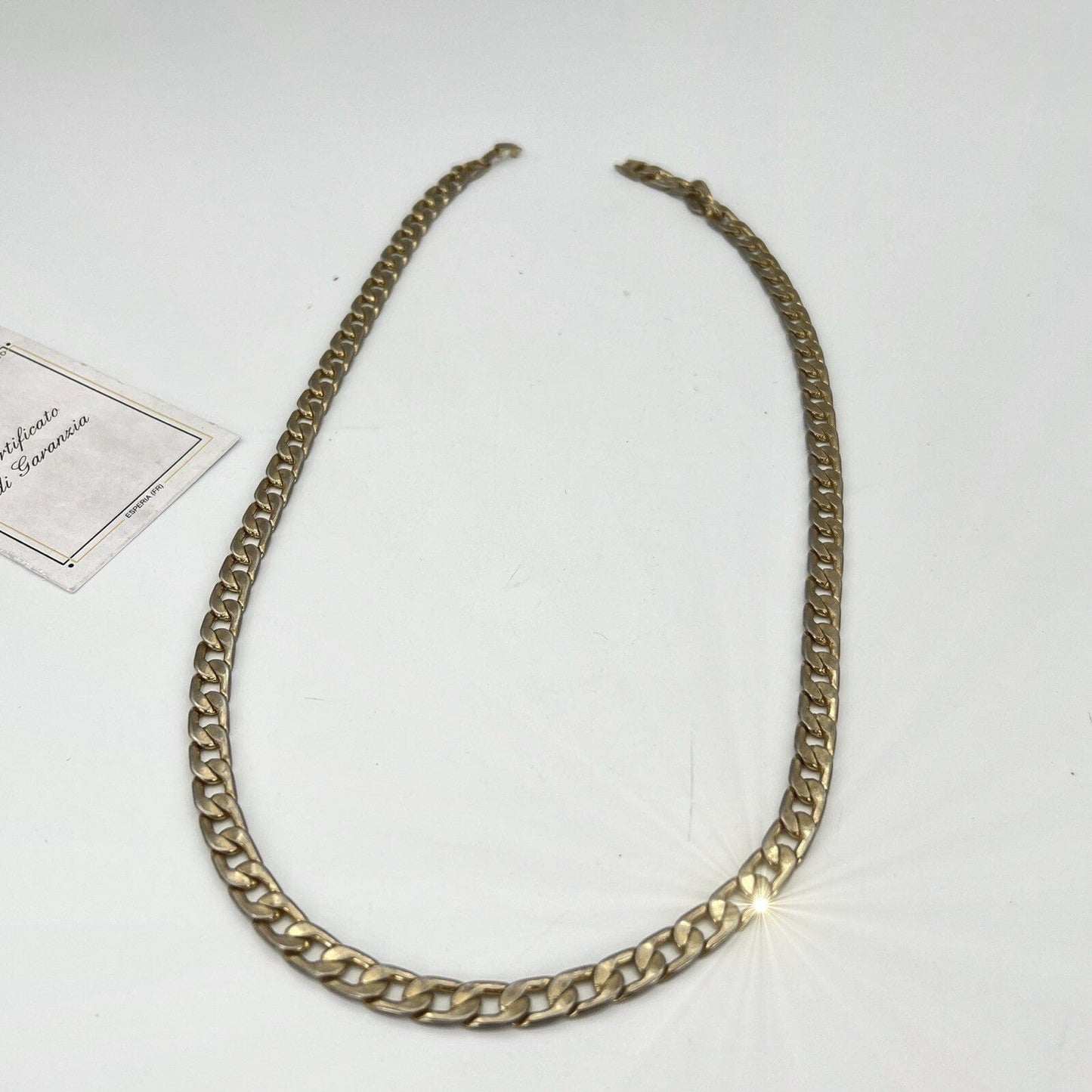 Collana da Uomo Donna placcata oro 18 kt a catena maglia cubana vintage Categoria Bigiotteria & Accessori