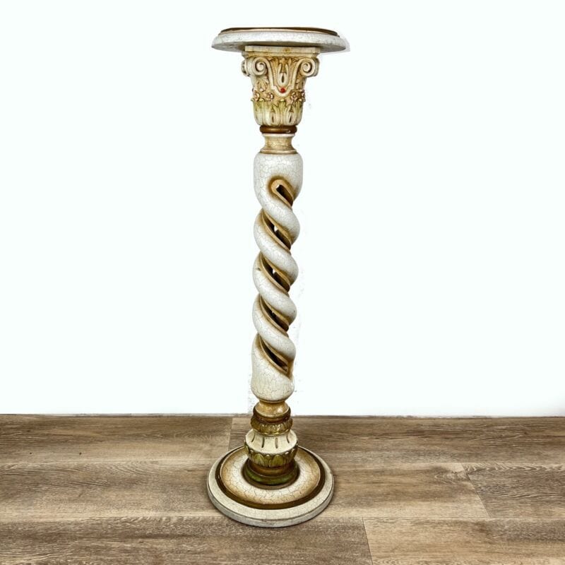 Colonna in legno stile antico Barocco Veneziano porta vaso piedistallo trespolo Categoria Portapiante
