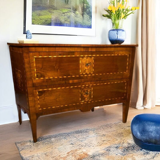 Comò cassettiera antica in stile Luigi XVI intarsiato mobile in legno Maggiolini Categoria Arredamento