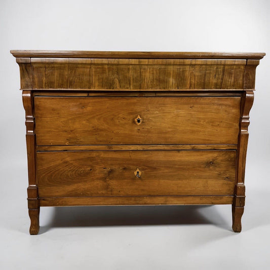 Comò cassettone antico 800 stile Carlo X Impero mobile in legno di Noce Madia Categoria Comò & Cassettiere