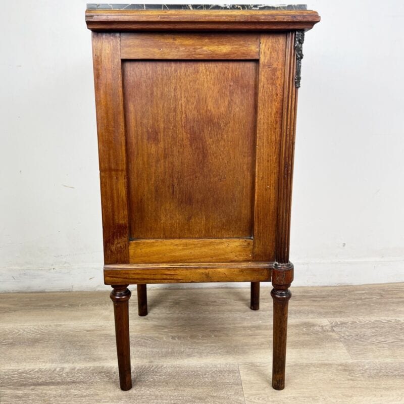Comodino Antico in legno piano marmo Mobile Intarsiato Anni 20 Stile Liberty 900 Categoria Comodini