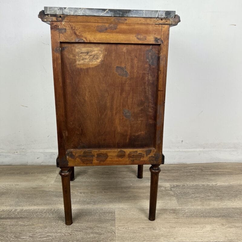 Comodino Antico in legno piano marmo Mobile Intarsiato Anni 20 Stile Liberty 900 Categoria Comodini