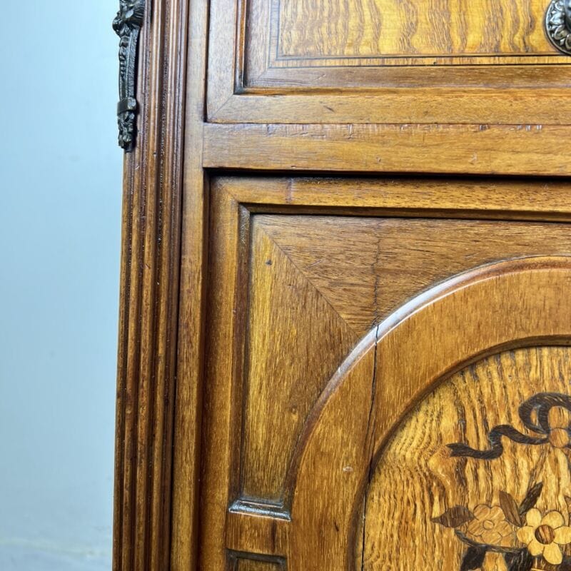 Comodino Antico in legno piano marmo Mobile Intarsiato Anni 20 Stile Liberty 900 Categoria Comodini