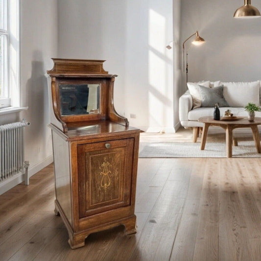 Comodino mobiletto Porta carbone antico in legno d'epoca inglese epoca 800 Categoria Vari