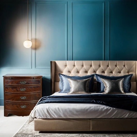 Comodino stile antico 800 bombato in legno di mogano Mobiletto d'epoca scrittoio Categoria Comodini