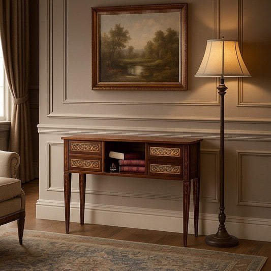 Consolle Tavolino da ingresso in stile Antico LUIGI XVI Epoca 900 Intarsiato Categoria Servante - Servantini