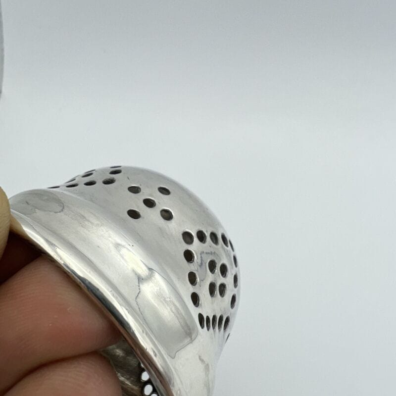 Contenitore spargi zucchero cacao in argento antico silver e vetro d'epoca 900 Categoria Sheffield & Argento