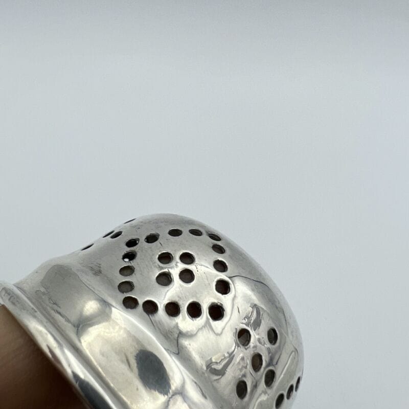 Contenitore spargi zucchero cacao in argento antico silver e vetro d'epoca 900 Categoria Sheffield & Argento