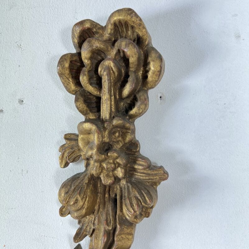 Coppia Applique antichi in legno dorato stile barocco Grande lampada da parete Categoria Lampade Appliques