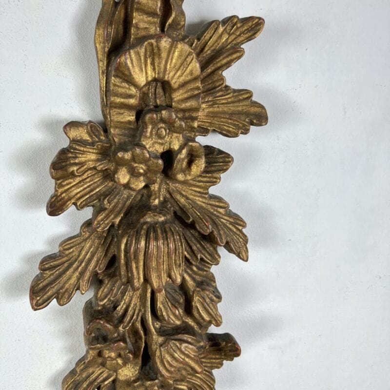 Coppia Applique antichi in legno dorato stile barocco Grande lampada da parete Categoria Lampade Appliques