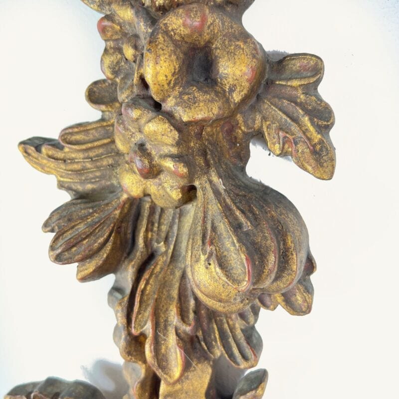 Coppia Applique antichi in legno dorato stile barocco Grande lampada da parete Categoria Lampade Appliques