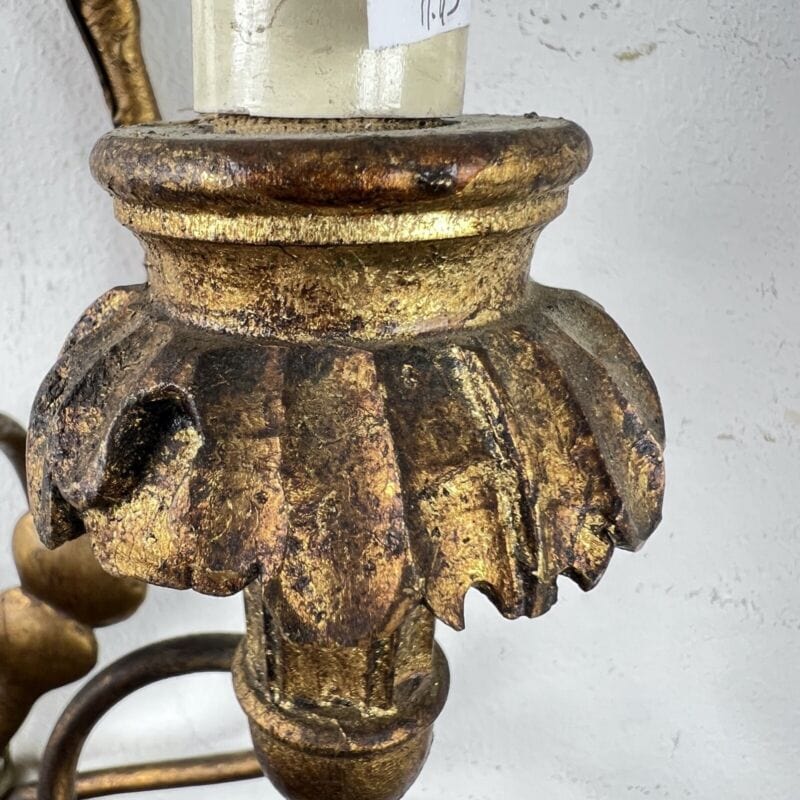 Coppia Applique dorato foglie da a 4 bracci luci Lampada da parete stile antico Categoria Lampade Appliques