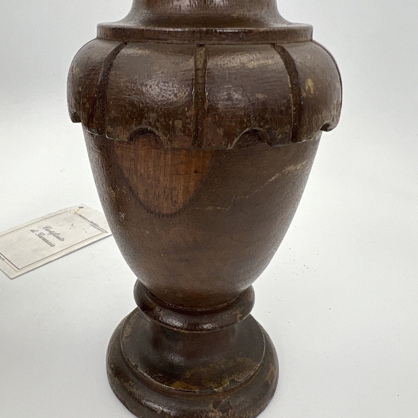 Coppia di Colonne Antiche Tornite Intagliate in legno Fregi per Restauro Liberty Categoria Cimase-Fregi-Intagli in legno