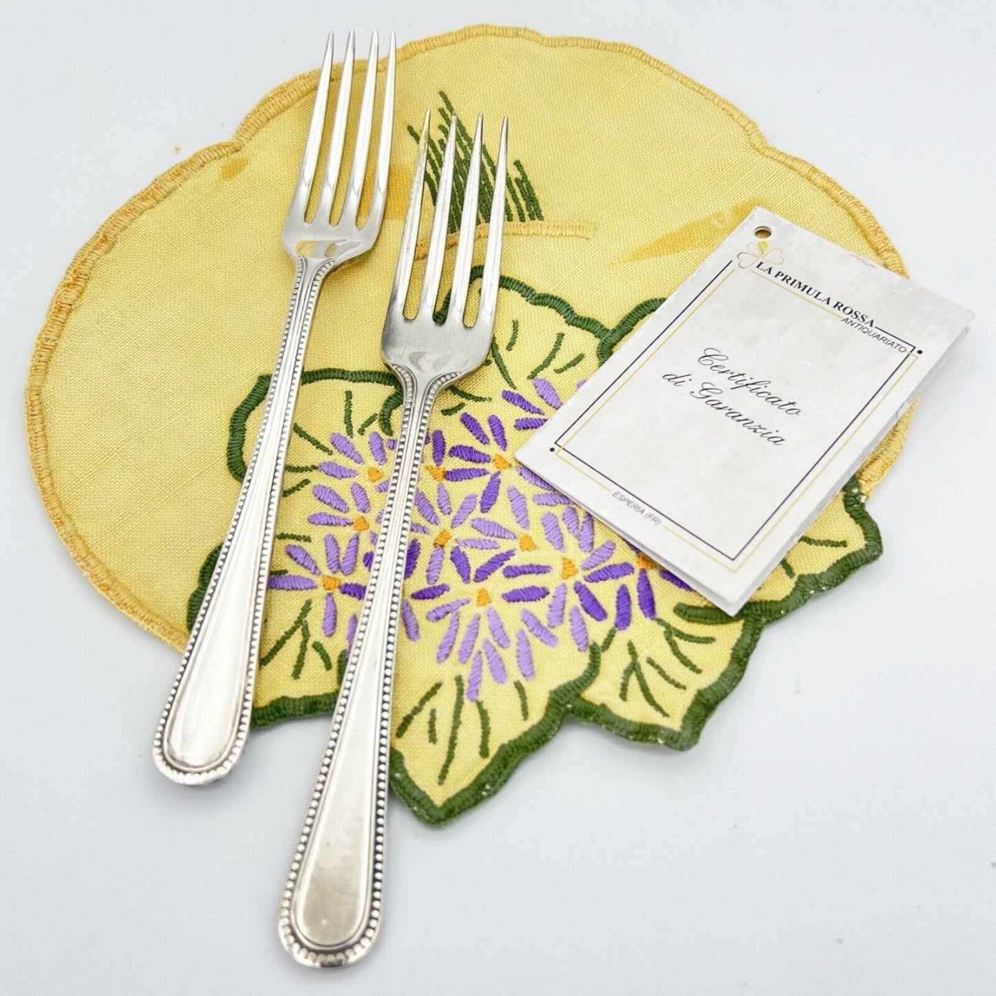 Coppia di forchette in Argento silver plated Sheffield Stile 800 Antiche Categoria Sheffield & Argento