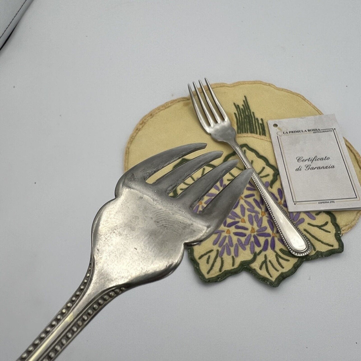 Coppia di forchette in Argento silver plated Sheffield Stile 800 Antiche Retrò Categoria Sheffield & Argento