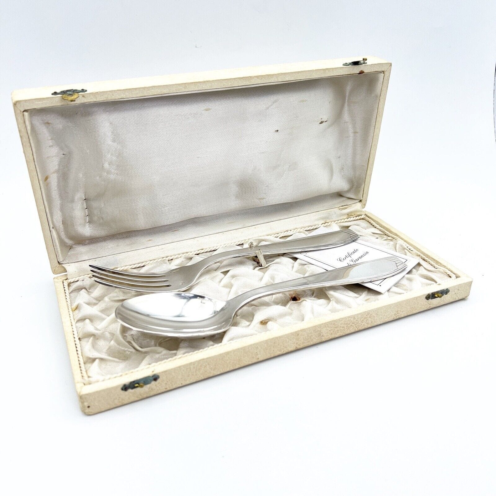 Coppia di Posate in argento placcato Christofle Forchetta e Cucchiaio epoca 900 Categoria  Sheffield & Argento